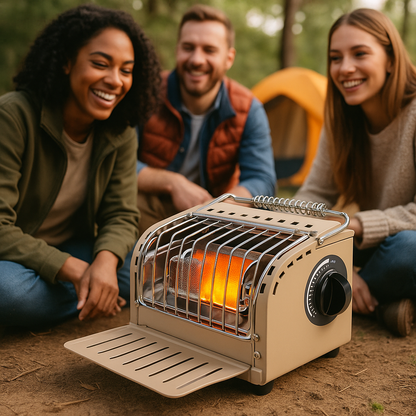 Réchaud a gaz en famille